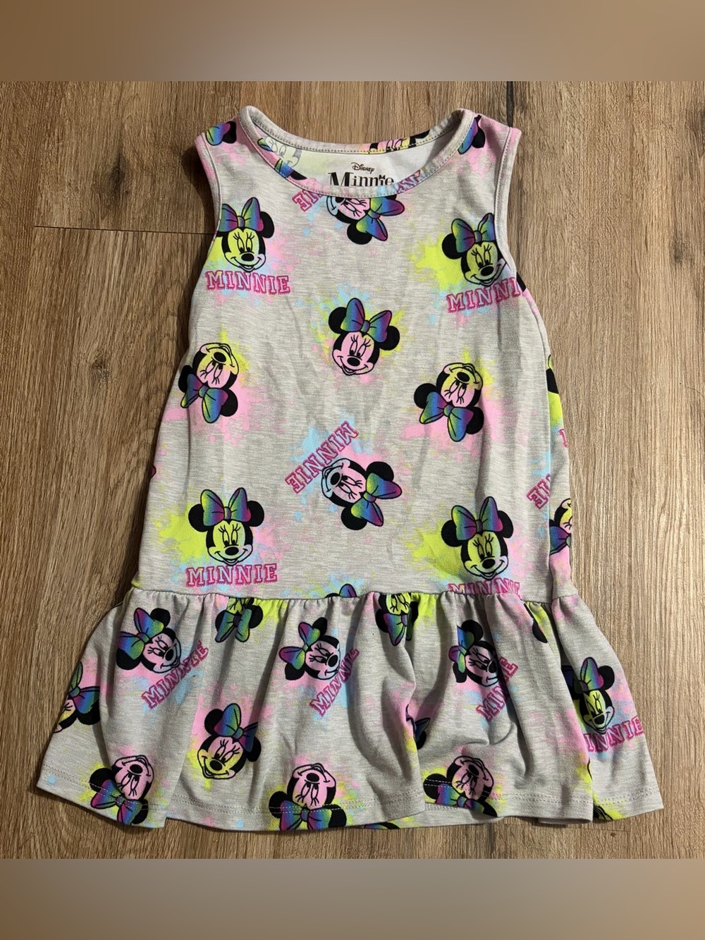 Disney - Minnie Mouse Sleeveless Dress - Pastel Tie-Dye Print - Size XS (4/5)